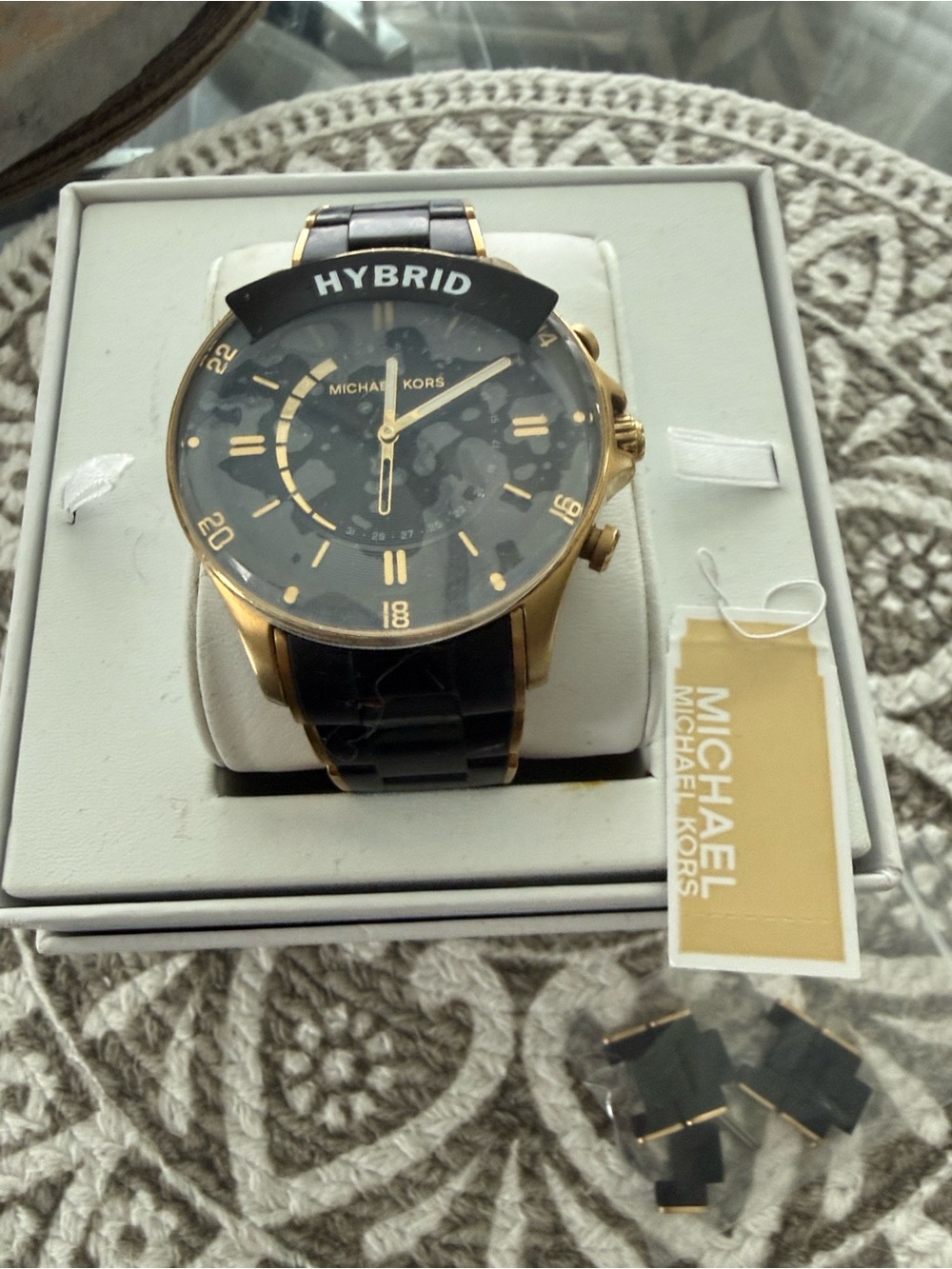 Michael Kors Reid MKT4017j Black and Gold Men's Hybrid Watch
